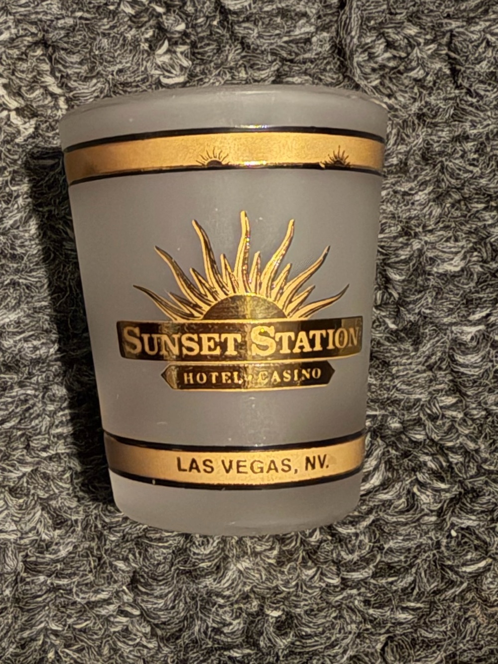 Sunset station Las Vegas Nevada shot glass